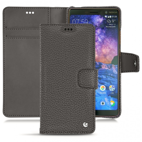 Custodia in pelle Nokia 7 PlusAnthracite ( Pantone #41403c ) 
