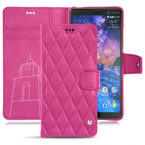 가죽 커버 Nokia 7 PlusRose BB - Couture ( Pantone #DB599F )