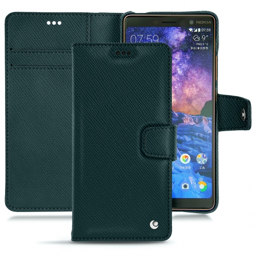Funda de piel Nokia 7 PlusVert séduisant ( Pantone #1d3c34 ) 