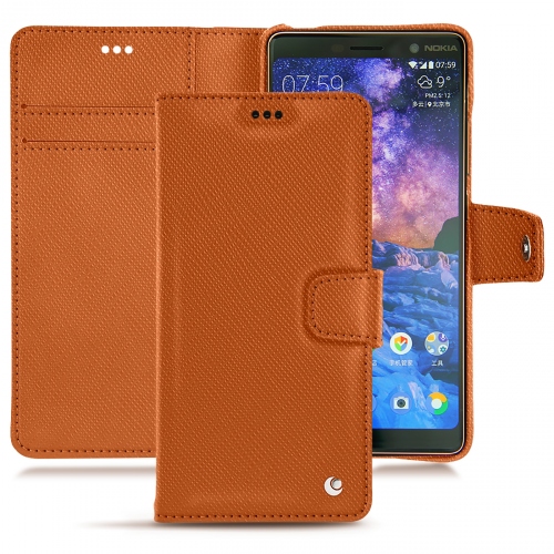 Lederschutzhülle Nokia 7 PlusOrange vibrant ( Pantone #e36b39 ) 