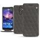 Housse cuir Nokia 7 Plus - Anthracite - Couture ( Pantone 424C ) 
