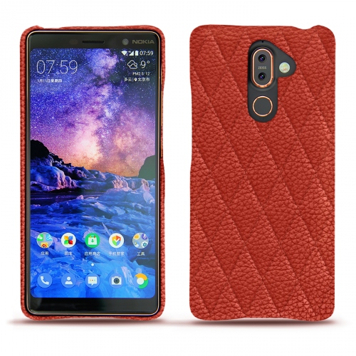 Nokia 7 Plus leather coverPapaye - Couture ( Pantone #b54317 ) 