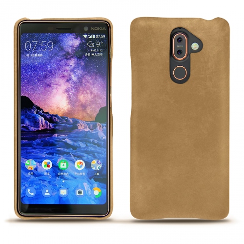 レザーケース Nokia 7 PlusSable vintage ( Pantone #9b7340 ) 