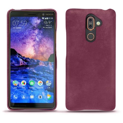 Capa em pele Nokia 7 PlusPrune vintage ( Pantone #612434 ) 