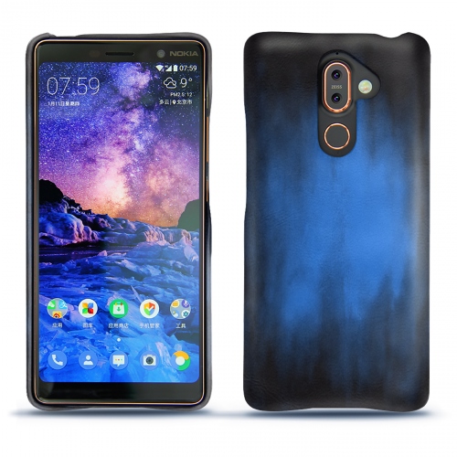 レザーケース Nokia 7 PlusBleu Patine