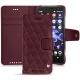 Housse cuir Sony Xperia XZ2 Compact - Lie de vin - Couture ( Pantone 5115C ) 