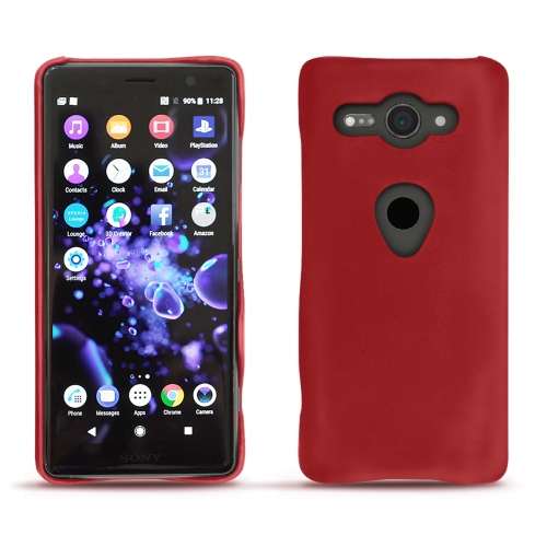 Sony Xperia XZ2 Compact - Habillez votre appareil mobile avec des coques, étuis, housses en cuir haut de gammeRouge ( Nappa - Pantone #d50032 ) 