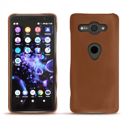 Lederschutzhülle Sony Xperia XZ2 CompactMarron ( Nappa - Pantone #8B4720 ) 