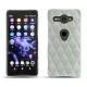 Custodia in pelle Sony Xperia XZ2 Compact - Gris - Couture ( Nappa - Pantone W428C ) 