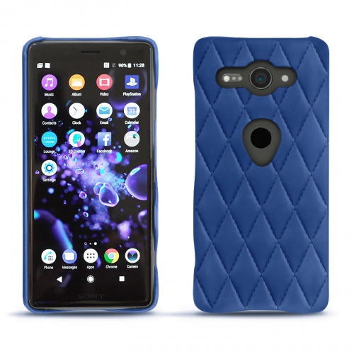 Sony Xperia XZ2 Compact - Habillez votre appareil mobile avec des coques, étuis, housses en cuir haut de gammeBleu océan - Couture ( Nappa - Pantone #15458a) 