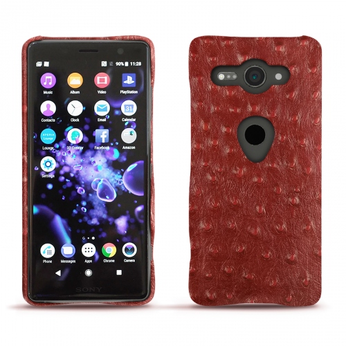 Lederschutzhülle Sony Xperia XZ2 CompactAutruche ciliegia ( Pantone #a4343a ) 