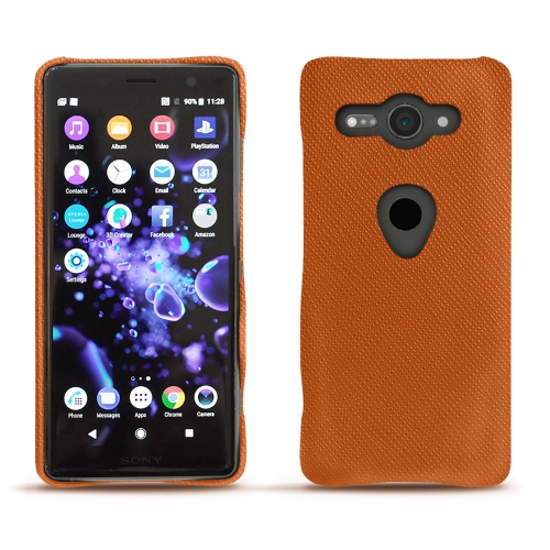 レザーケース Sony Xperia XZ2 CompactOrange vibrant ( Pantone #e36b39 ) 