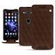 Housse cuir Sony Xperia XZ2 Compact - Châtaigne - Couture ( Pantone 476C ) 