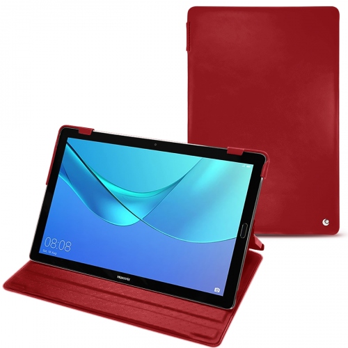 Housse cuir Huawei MediaPad M5 10 Pro : Protection sur mesure pour tablette sur NoreveRouge ( Nappa - Pantone #d50032 ) 