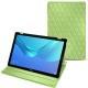 Funda de piel Huawei MediaPad M5 10 Pro - Vert olive - Couture ( Nappa - Pantone 578U ) 