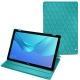 Custodia in pelle Huawei MediaPad M5 10 Pro - Bleu fluo - Couture