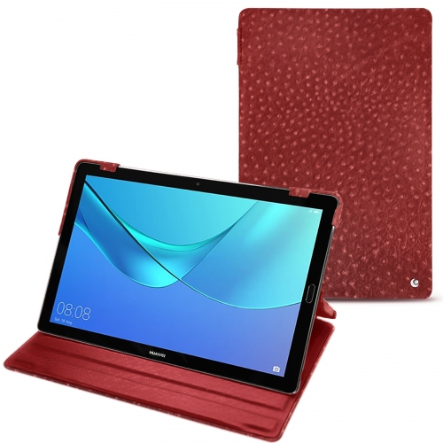 Custodia in pelle Huawei MediaPad M5 10 ProAutruche ciliegia ( Pantone #a4343a ) 