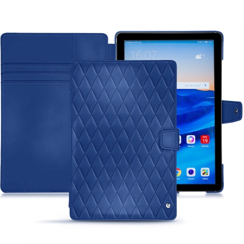 Huawei MediaPad M5 10 Pro leather caseBleu océan - Couture ( Nappa - Pantone #15458a) 