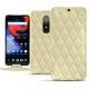 Custodia in pelle OnePlus 6 - Beige - Couture ( Nappa - Pantone 7502C ) 