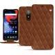 レザーケース OnePlus 6 - Marron - Couture ( Nappa - Pantone 1615C ) 