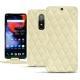 Lederschutzhülle OnePlus 6 - Ivoire - Couture ( Sleek P C12 - White ) 