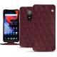 レザーケース OnePlus 6 - Lie de vin - Couture ( Pantone 5115C ) 