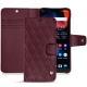 Housse cuir OnePlus 6 - Lie de vin - Couture ( Pantone 5115C ) 