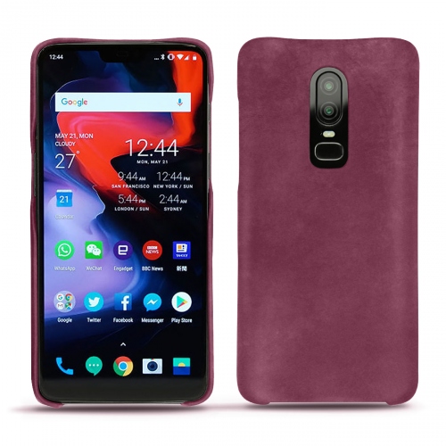 가죽 커버 OnePlus 6Prune vintage ( Pantone #612434 ) 