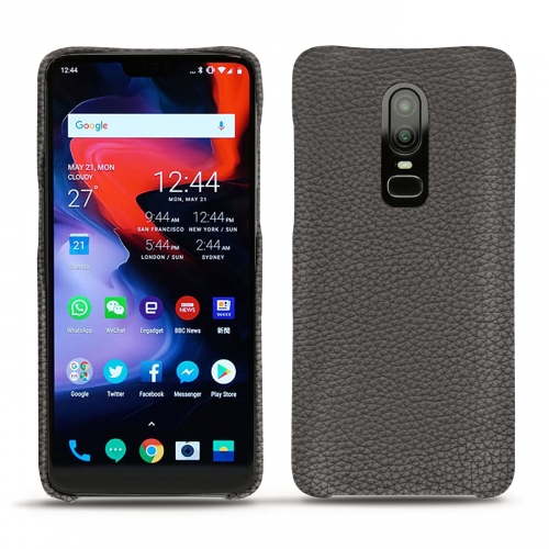 Lederschutzhülle OnePlus 6Anthracite ( Pantone #41403c ) 