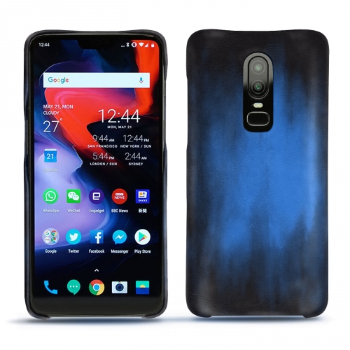 Lederschutzhülle OnePlus 6Bleu Patine