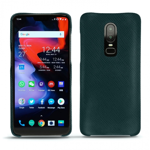 Capa em pele OnePlus 6Vert séduisant ( Pantone #1d3c34 ) 