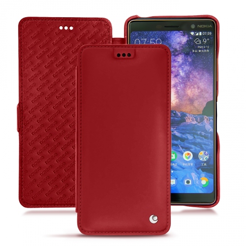 Lederschutzhülle Nokia 7 PlusRouge ( Nappa - Pantone #d50032 ) 