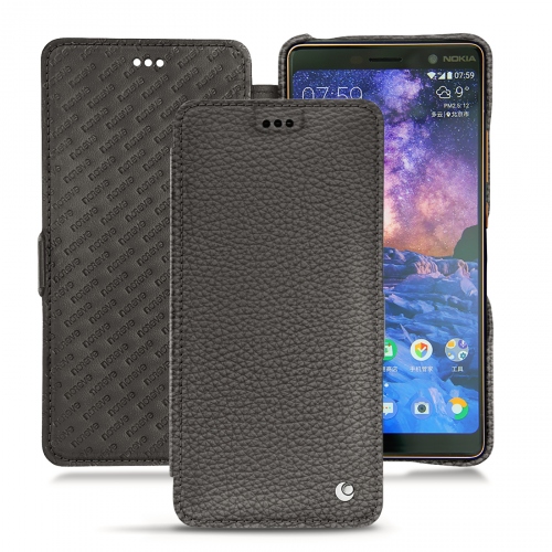 Custodia in pelle Nokia 7 PlusAnthracite ( Pantone #41403c ) 