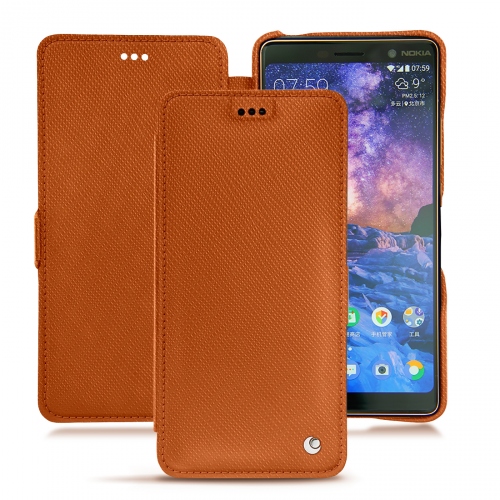 Funda de piel Nokia 7 PlusOrange vibrant ( Pantone #e36b39 ) 