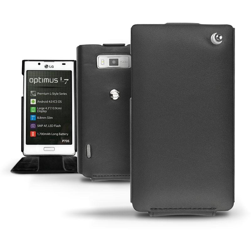 レザーケース LG Optimus L7 P700  - Noir ( Nappa - Black ) 