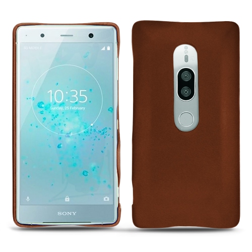 Sony Xperia XZ2 Premium leather caseMarron ( Nappa - Pantone #8B4720 ) 