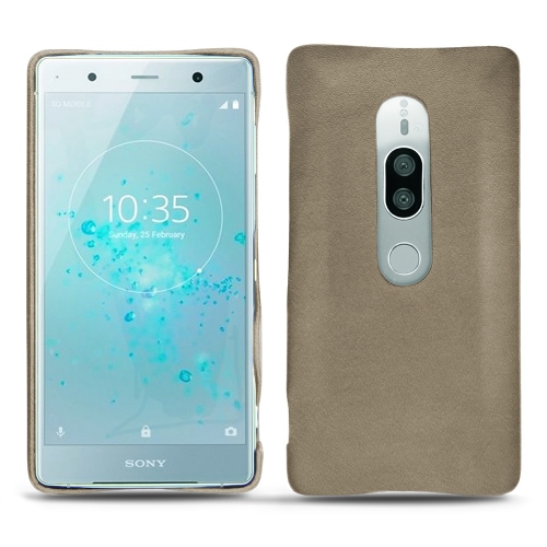 Sony Xperia XZ2 Premium leather caseDarboun sabla ( Pantone #BCB1A1 )