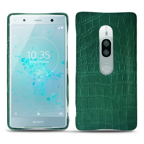 Custodia in pelle Sony Xperia XZ2 PremiumCrocodile pino ( Pantone #173F35 ) 