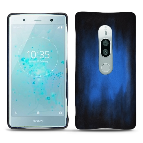Sony Xperia XZ2 Premium leather caseBleu Patine