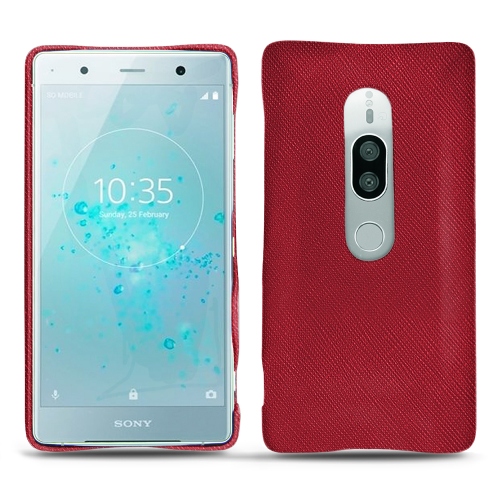 가죽 커버 Sony Xperia XZ2 PremiumRouge passion ( Pantone #a6192e ) 