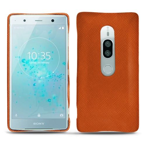 Sony Xperia XZ2 Premium - Habillez votre appareil mobile avec des coques en cuir haut de gammeOrange vibrant ( Pantone #e36b39 ) 