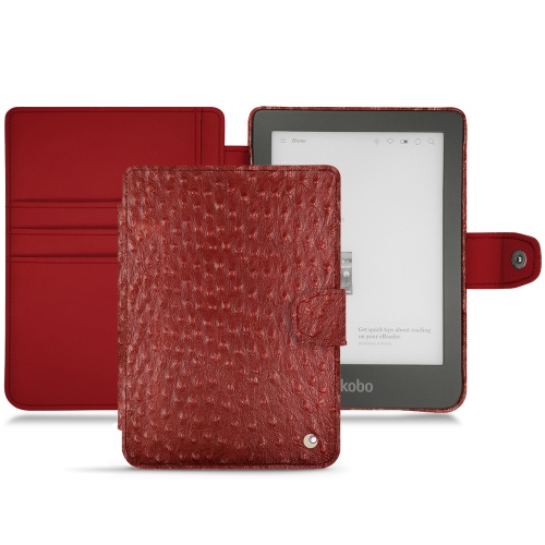 Capa em pele Kobo Clara HDAutruche ciliegia ( Pantone #a4343a ) 