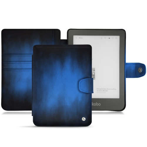 レザーケース Kobo Clara HDBleu Patine