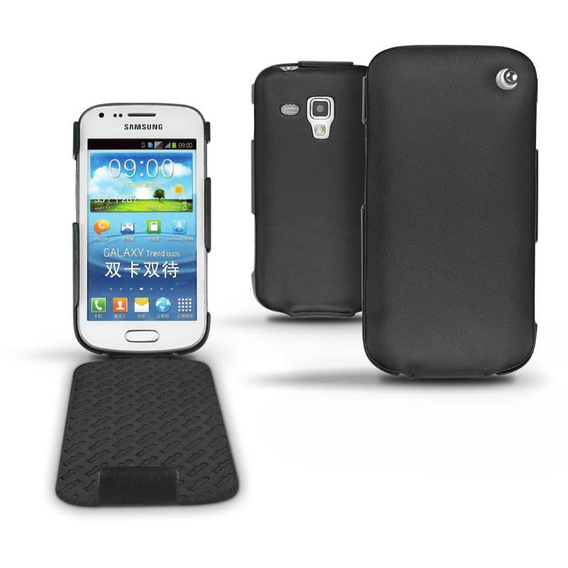 Lederschutzhülle Samsung GT-S7562 Galaxy S Duos  - Noir ( Nappa - Black ) 