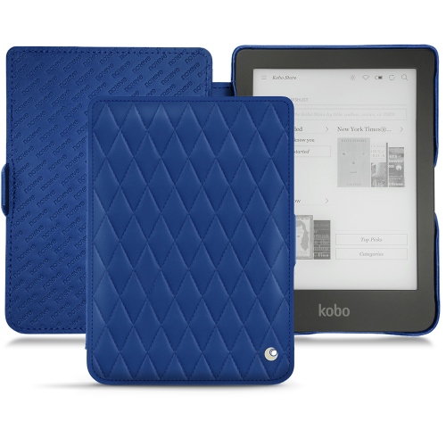 가죽 커버 Kobo Clara HDBleu océan - Couture ( Nappa - Pantone #15458a) 