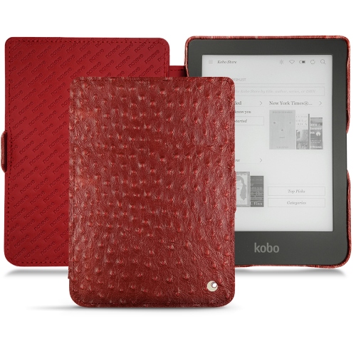 レザーケース Kobo Clara HDAutruche ciliegia ( Pantone #a4343a ) 