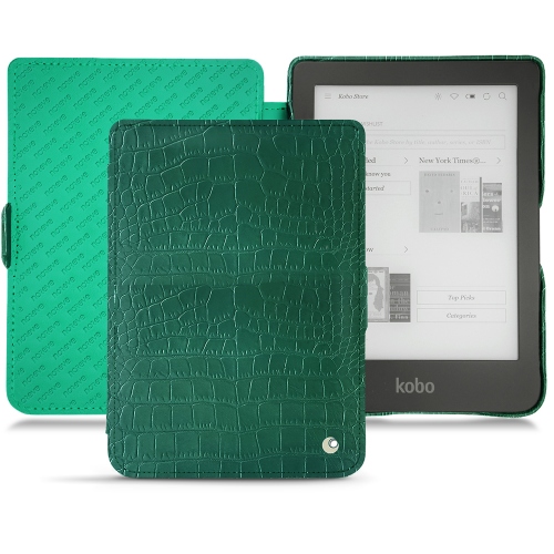 가죽 커버 Kobo Clara HDCrocodile pino ( Pantone #173F35 ) 