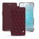 Housse cuir Sony Xperia XZ2 Premium - Lie de vin - Couture ( Pantone 5115C ) 