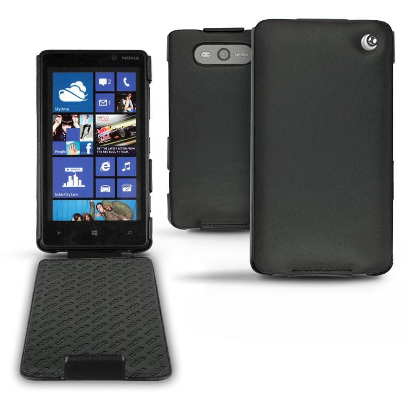 가죽 커버 Nokia Lumia 820  - Noir ( Nappa - Black ) 
