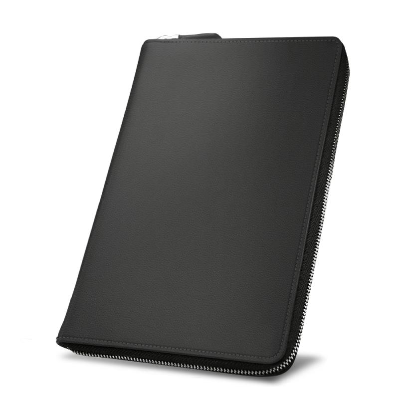 Funda con cremallera para documentos de viaje - Noir PU